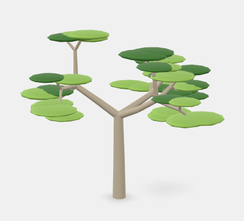 Low Poly Acacia Tree 3D Model preview