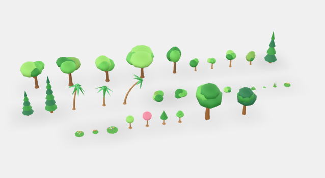 Low Poly Trees & Vegetation Kit 3D Model Pack preview