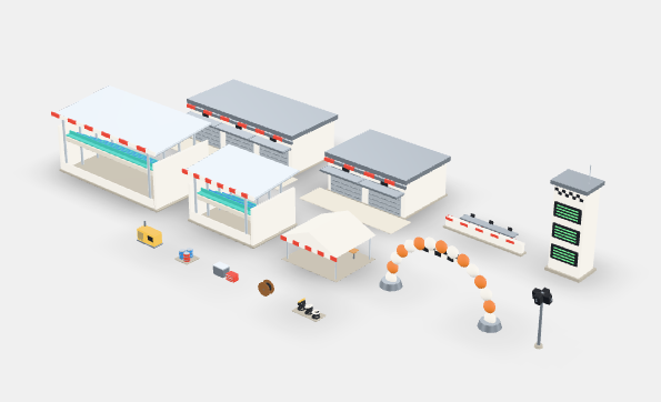 Low Poly Racing Paddock & Pit Garage Kit 3D Model Pack preview