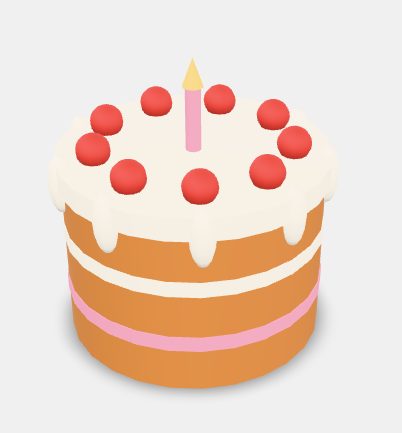 Low Poly Layer Cake 3D Model preview